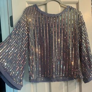 OnTwelfth Brand Periwinkle Sequin Top